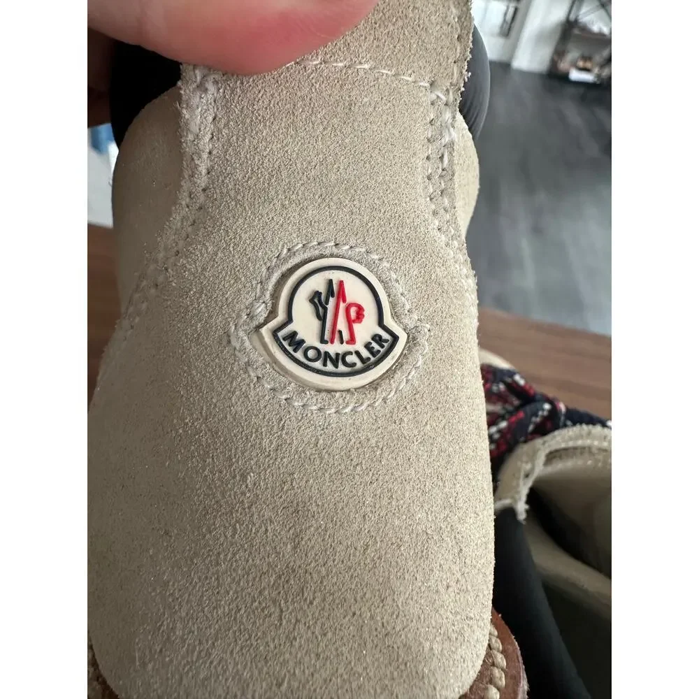 Moncler Blanche Shearling Lined Suede Ankle Boots Size 35(5)
